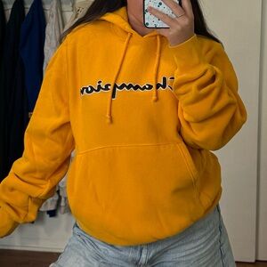 Champion Yellow Hoodie Sweatshirt size small